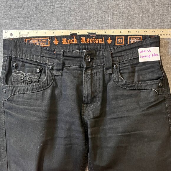 Rock Revival Steven Straight Y2K Jeans - Men's Size 33*29 (Fits 36*29) - Picture 7 of 14